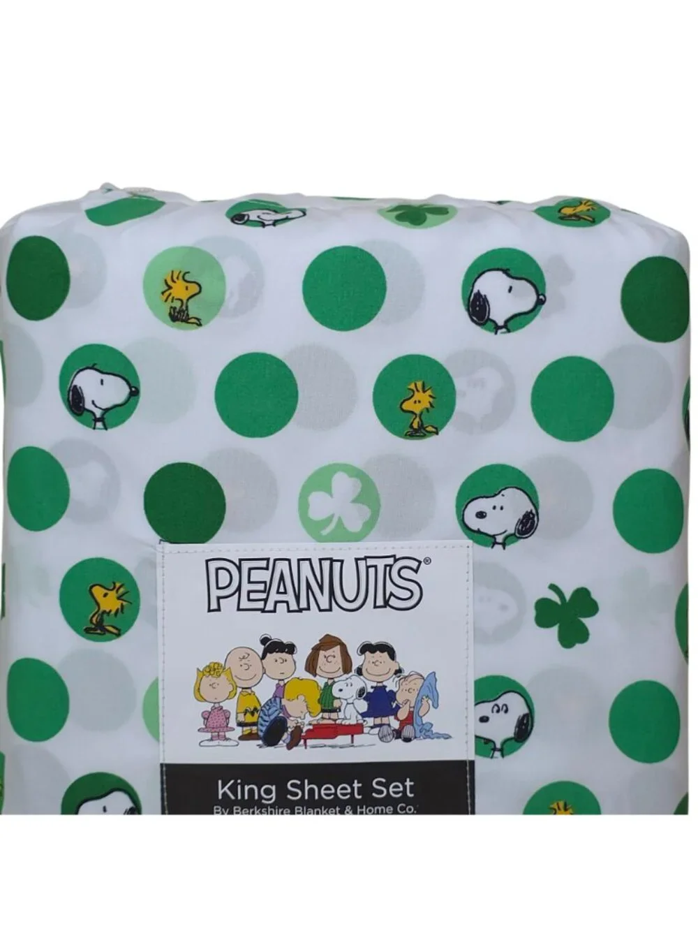 Peanuts Snoopy & Woodstock King Sheets Shamrock St Patrick's Day By Berkshire - Picture 6 of 6